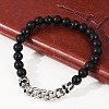 Punk Style Skull 304 Stainless Steel Glass Beads Bracelets for Women Men BJEW-D304-04AS-02-5