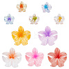 10Pcs 10 Colors Glitter Transparent & Opaque Plastic Claw Hair Clips for Woman Girls Thick Hair PHAR-AR0001-10-1