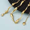 304 Stainless Steel Link Chain Necklaces for Women NJEW-G178-01G-02-1