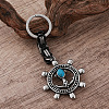 Vintage Men's 304 Stainless Steel & Resin Synthetic Turquoise Keychains JC3648-3