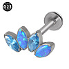 G23 Titanium with Cubic Zirconia Threadless Labrets WGA6216-13-1