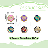 60Pcs 6 Colors Alloy Enamel Beads ENAM-WR0001-22-2