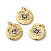 Rack Plating Brass Micro Pave Cubic Zirconia Pendants KK-F853-06G-3