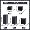 5Pcs 5 Styles Square Transparent Acrylic Jewelry Display Pedestals ODIS-FG0001-66-2
