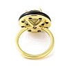 Rack Plating Round Brass Enamel Adjustable Rings RJEW-U004-01G-G-3