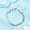 Natural Cultured Freshwater Pearl & Electroplate Non-magnetic Synthetic Hematite Beaded Bracelets for Women BJEW-JB12893-1
