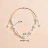 Natural Cowrie Shell & Round Acrylic Beaded Waxed Cord Braided Necklaces for Women FS-WG6249B-01-2