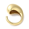 Rack Plating Brass Teardrop Open Cuff Rings for Women RJEW-S407-01G-3