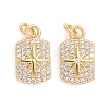 Brass Micro Pave Cubic Zirconia Pendants X-ZIRC-E164-31G-2