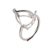 Rhodium Plated 925 Sterling Silver Adjustable Ring Components STER-NH0016-01D-P-1