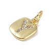 Rack Plating Brass Micro Pave CLear Cubic Zirconia Charms KK-E110-14G-Y-2