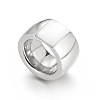 304 Stainless Steel & Glass & Shell Finger Rings FS-WGBA2F3-45-1