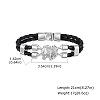 Alloy Elephant Link Braided Imitation Leather 2-Strand Bracelets WG69C94-02-2