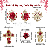 24Pcs 4 Styles Alloy Rhinestone Pendants FIND-SC0005-71-2