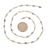 Natural Indian Agate Beaded Round Link Chains AJEW-JB01533-04-4