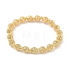Brass Round Beaded Stretch Bracelets for Women BJEW-B148-04A-G-4