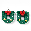 Christmas Theme Opaque Resin Pendants RESI-N039-108-1