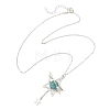 Natural Hemimorphite Alloy Star Pendant Necklaces for Women NJEW-TA00273-01-2