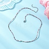 2MM Faceted Round Natural Multicolor Tourmaline Beaded Necklaces NJEW-JN05918-04-1