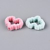 Flocking Opaque Acrylic Heart Beads OACR-T030-07M-2