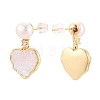 Heart Brass Micro Pave Clear Cubic Zirconia Dangle Stud Earrings PEAR-N017-07B-2