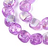 Electroplate Transparent Glass Beads Strands EGLA-N057-02A-08-3