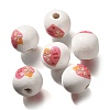 Valentine's Day Element Printed Wood Beads WOOD-R002-01-12-1