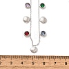 304 Stainless Steel Colorful Cubic Zirconia Flat Round & Shell Shaped Bib Necklaces for Women NJEW-U031-08P-01-3