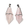 Natural Rose Quartz Pointed Pendants G-F763-04P-06-1