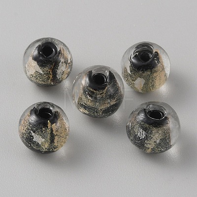 Handmade Gold Sand Lampwork Beads LAMP-WH0011-03A-02-1
