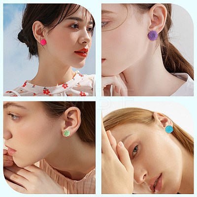 DIY 3D Flower Stud Earring Making Kit DIY-SZ0008-55-1