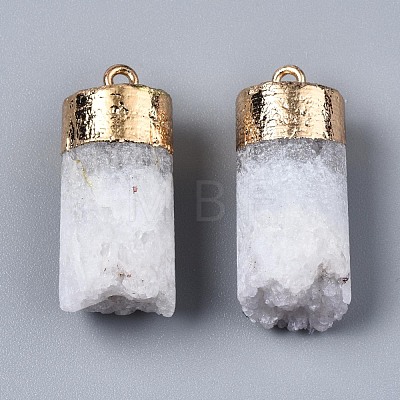 Natural Druzy Agate Pendants G-S359-315-1