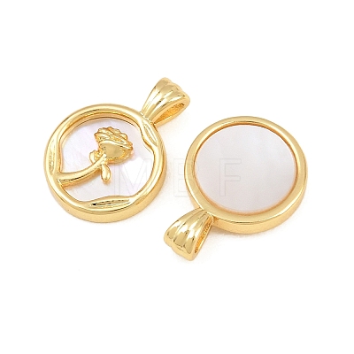 Brass with White Shell Pendants CU-CBA9482-04G-04-1