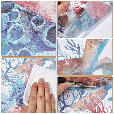 CREATCABIN 6 Sheets 2 Styles Ocean Theme PVC Self Adhesive Decorative Stickers DIY-CN0002-95-1