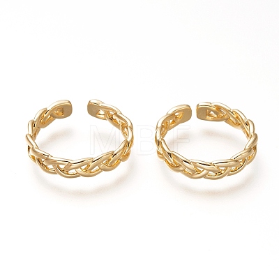 Brass Cuff Rings X-RJEW-P018-15G-1