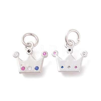 Brass Micro Pave Cubic Zirconia Charms ZIRC-F106-04P-1