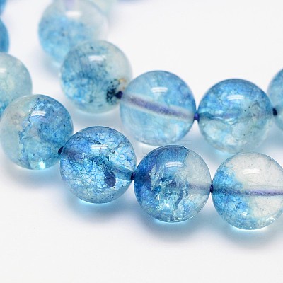 Dyed Round Natural Crackle Quartz Beads Strands G-K084-4mm-03A-1