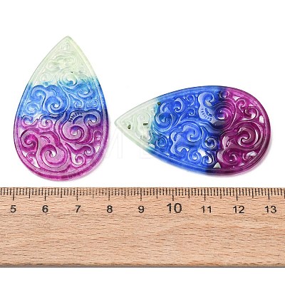 Dyed Natural Quartz Carved Big Pendants GG-CBA0022-15B-1