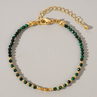 Bohemian Style Synthetic Malachite Round Beaded Bracelets for Women CA1141-6-1