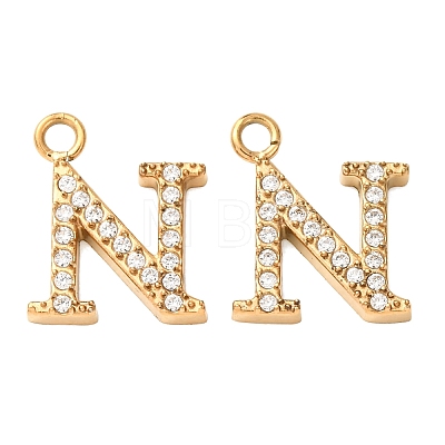 304 Stainless Steel with Crystal Rhinestone Charms RB-CBA5270-11G-N-1