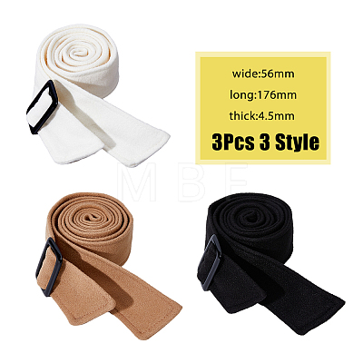 3Pcs 3 Style Woolen Coat Belts AJEW-FH0006-52-1