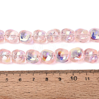 Electroplate Transparent Glass Beads Strands EGLA-N057-02A-05-1