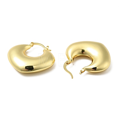 Brass Chunky Twist Rhombus Hoop Earrings for Women EJEW-A079-09G-1