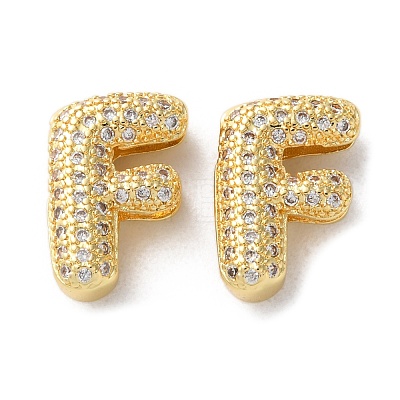 Rack Plating Brass Micro Pave Cubic Zirconia Slide Charms KK-C084-34G-F-1