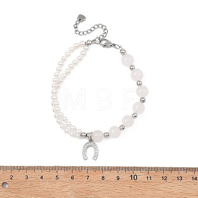 Brass Micro Pave Clear Cubic Zirconia Charm Bracelets BJEW-JB13748-02-1