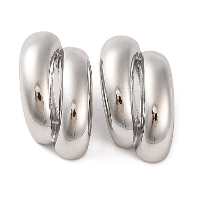 Non-Tarnish 304 Stainless Steel Stud Earrings EJEW-G395-01P-1