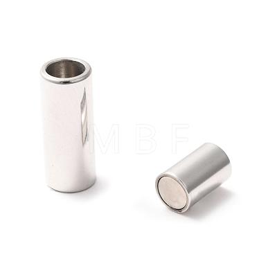 Smooth 304 Stainless Steel Magnetic Clasps with Glue-in Ends STAS-H402-21P-5mm-1