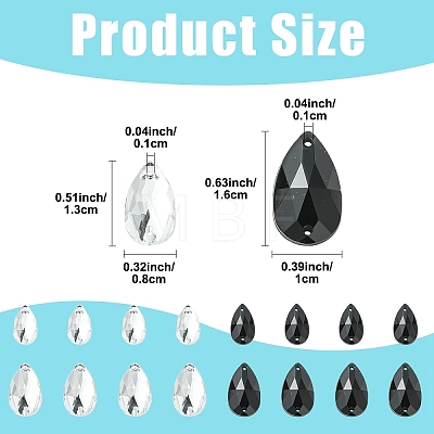 100Pcs 2 Styles Sew on Rhinestone ACRT-YW0001-01A-1