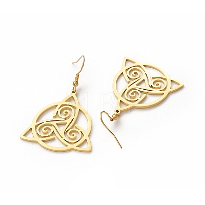 304 Stainless Steel Sailor's Knot Dangle Earrings for Women LS-EJEW-P222-06G-1
