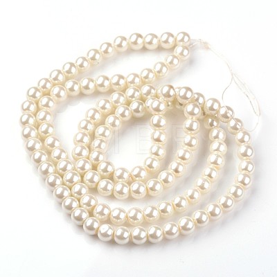 Dyed Glass Pearl Round Bead Strands HY-X0002-01-1